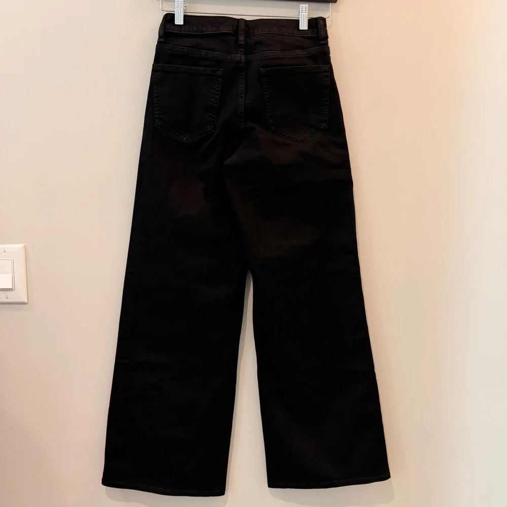 Quince Bella Stretch Wide Leg Jeans Denim Date Trip Vaca Black 26 Regular NWT - Picture 8 of 13